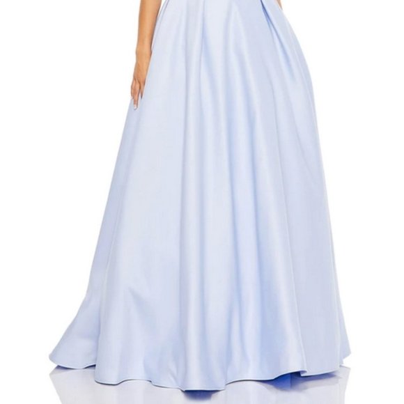 Mac Duggal Powder Blue Strapless Sweetheart Beaded Ballgown - Picture 2 of 5